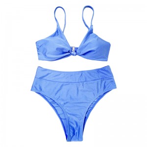 Egységes színű szexi hátnélküli heveder fürdőruhák