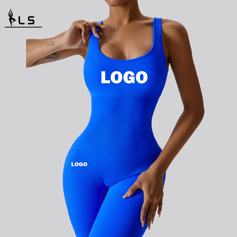 Sc10711 egyedi fitnesz sport jumpsuit tornaterem zökkenőmentes bordázott egy darabból edzés jóga test