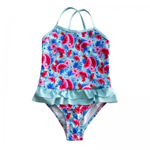 Háromszög egyrészes görögdinnye-nyomtatott fürdőruhás