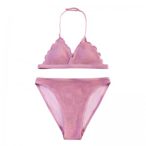 A gyerekeknyaki karimás háromszög csésze kétrészes fürdőruhát aranyos